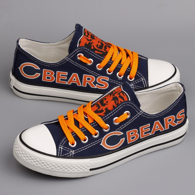 Women's Chicago Bears Repeat Print Low Top Sneakers 001 Women's Chicago Bears Repeat Print Low Top Sneakers 001